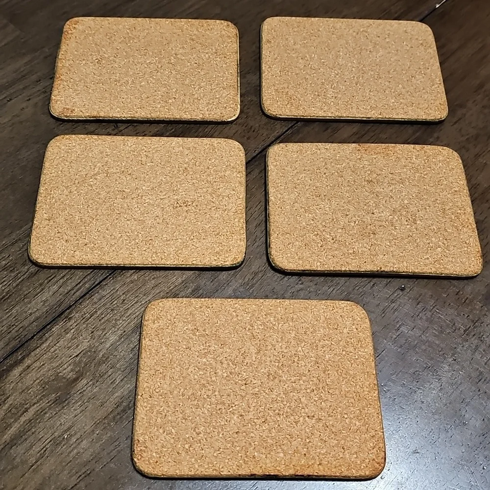 🇬🇧 Vintage Clover Leaf Coasters Set of 5 English Village Scenes